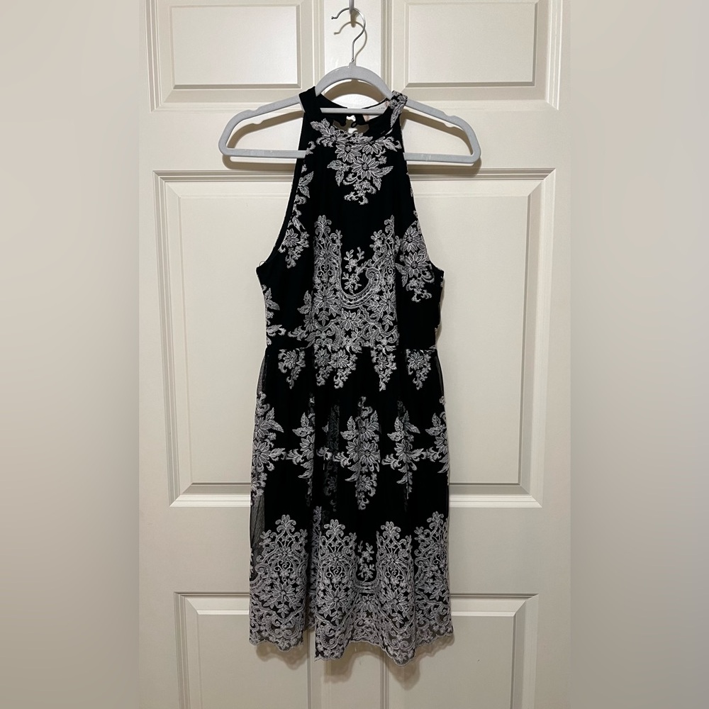 Altar’d State Black and White Lace Halter Dress